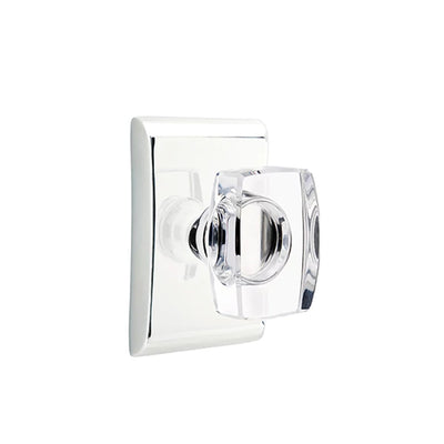 Emtek Windsor Knob with Neos Rosette in Polished Chrome