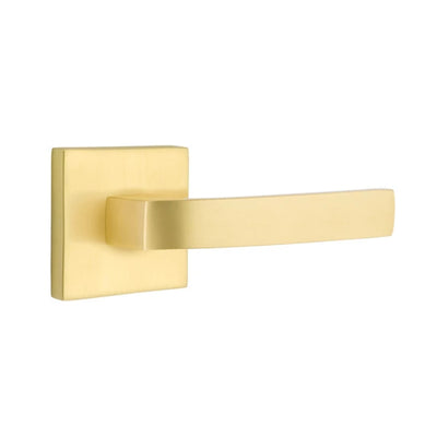 Emtek Breslin Lever with Square Rosette in Satin Brass