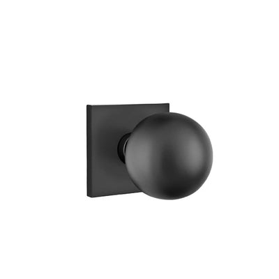 Emtek Orb Knob with Square Rosette in Flat Black