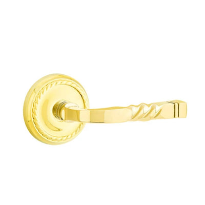 Emtek Santa Fe Lever with #8 Rosette in Polished Brass