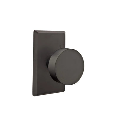 Emtek Round Bronze Knob with #3 Rosette in Flat Black Bronze