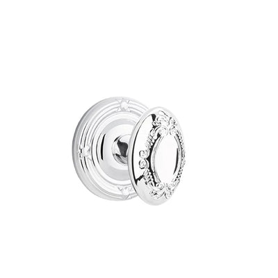 Emtek Victoria Knob with Ribbon & Reed Rosette in Polished Chrome