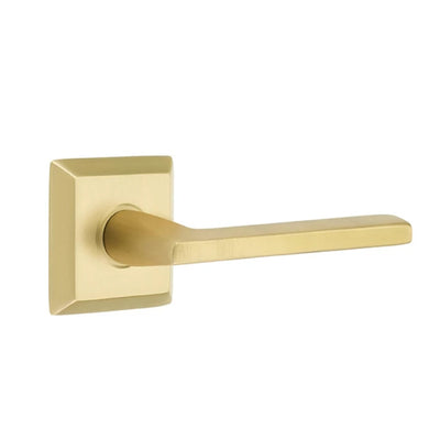 Emtek Helios Lever with Quincy Rosette in Satin Brass