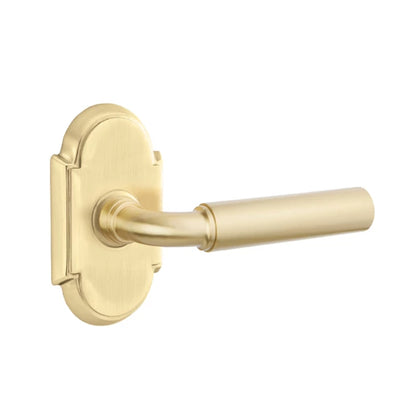 Emtek Manning Lever with #8 Rosette in Satin Brass