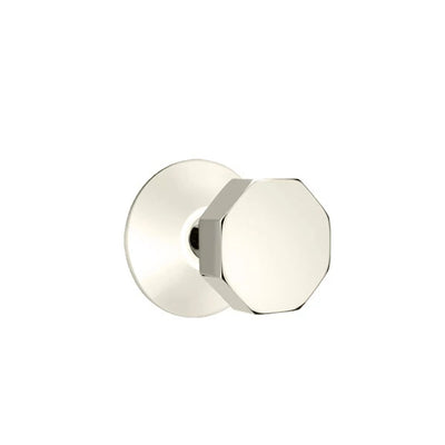 Emtek Octagon Knob with Modern Rosette in Polished Nickel