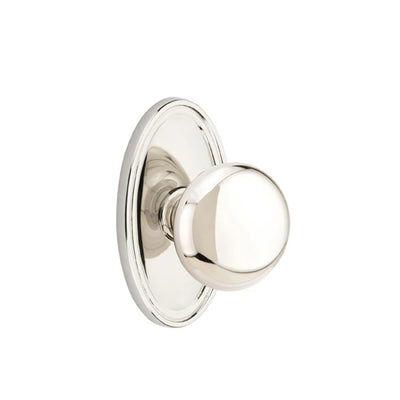 Emtek Providence Knob with Oval Rosette in Polished Nickel