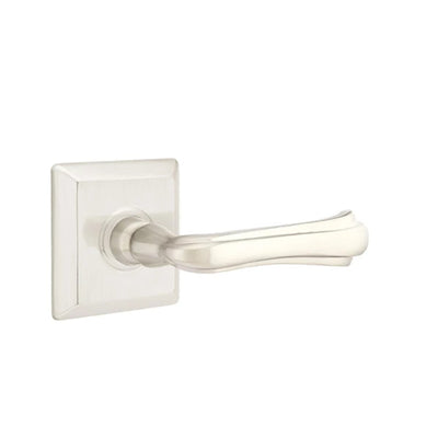 Emtek Wembley Lever with Quincy Rosette in Satin Nickel