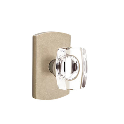 Emtek Windsor Knob with #4 Rosette in Tumbled White Bronze