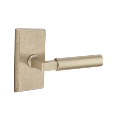 Emtek Bryce Lever with #3 Rosette in Tumbled White Bronze