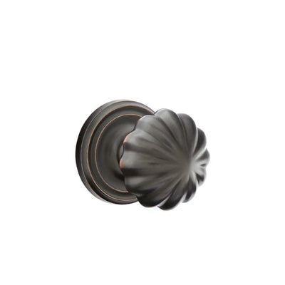 Emtek Melon Knob with Regular Rosette in Oil Rubbed Bronze