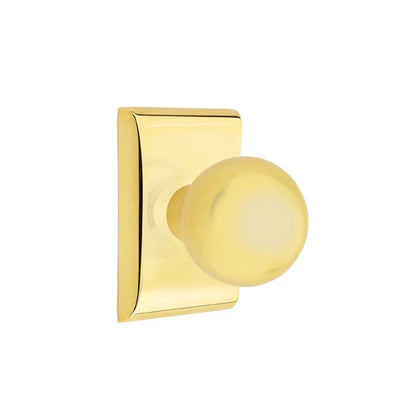 Emtek Orb Knob with Neos Rosette in Unlacquered Brass