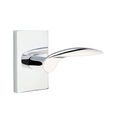 Emtek Mercury Lever with Modern Rectangular Rosette in Polished Chrome