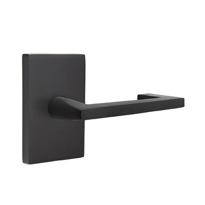 Emtek Argos Lever with Modern Rectangular Rosette in Flat Black