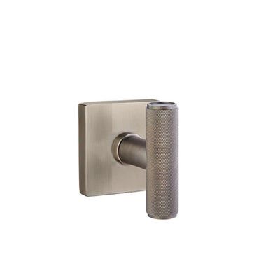 Emtek Ace Knurled Knob with Square Rosette in Pewter
