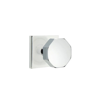 Emtek Octagon Knob with Square Rosette in Polished Chrome