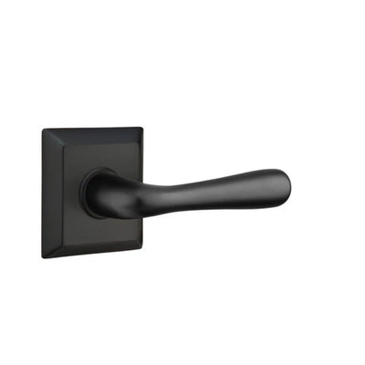 Emtek Basel Lever with Quincy Rosette in Flat Black