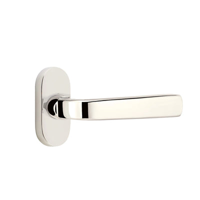 Emtek Sion Lever with Oval Stretto 1-1/2" x 3" in Polished Nickel