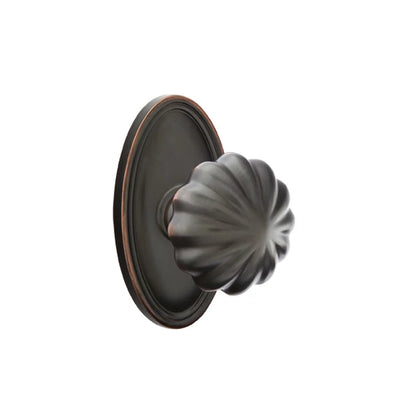 Emtek Melon Knob with Oval Rosette in Oil Rubbed Bronze