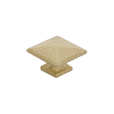 Emtek Arts & Crafts Dimpled 1-3/4" Square Knob in Satin Brass