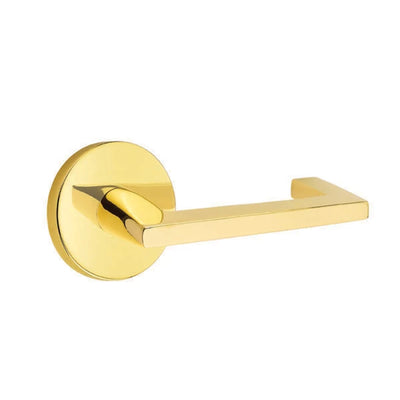 Emtek Argos Lever with Disk Rosette in Unlacquered Brass