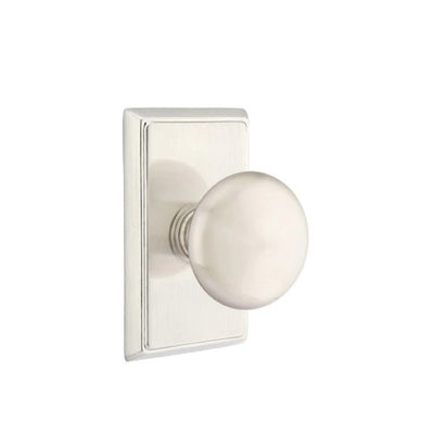 Emtek Providence Knob with Rectangular Rosette in Satin Nickel