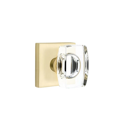 Emtek Windsor Knob with Square Rosette in Satin Brass