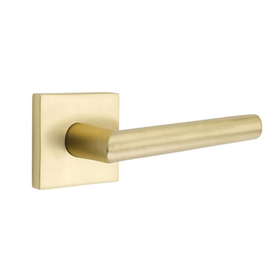 Emtek Stuttgart Lever with Square Rosette in Satin Brass