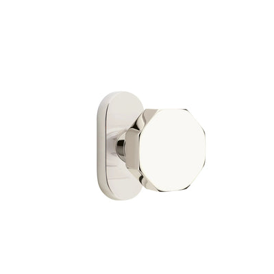 Emtek Octagon Knob with Oval Stretto 1-1/2" x 3" in Polished Nickel