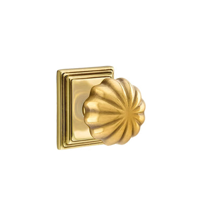 Emtek Melon Knob with Wilshire Rosette in French Antique