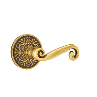 Emtek Rustic Lever with Lancaster Rosette in French Antique