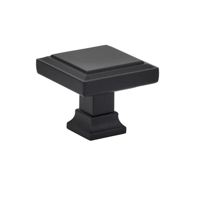 Emtek Geometric 1-5/8" Knob in Flat Black
