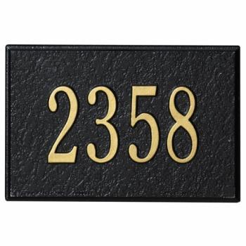 Plaque for Whitehall Wall Mount Mailbox in Black with Gold 1426-BG