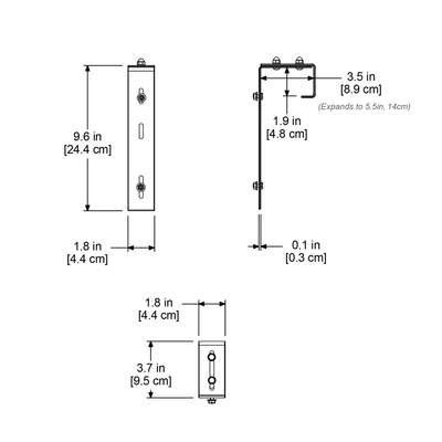 Mayne Adjustable Deck Rail Bracket 3-pack - Hardware by Design