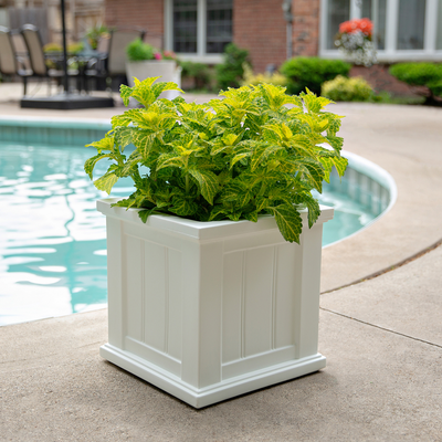 Cape Cod 14" Square Planter- White