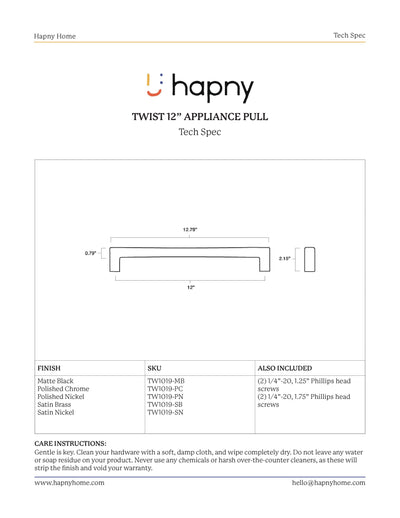 Twist 18” Appliance Pull