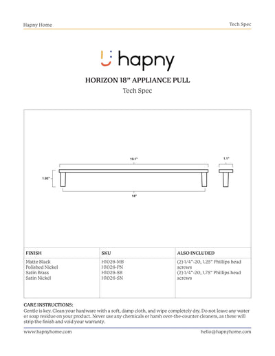 Horizon 12” Appliance Pull