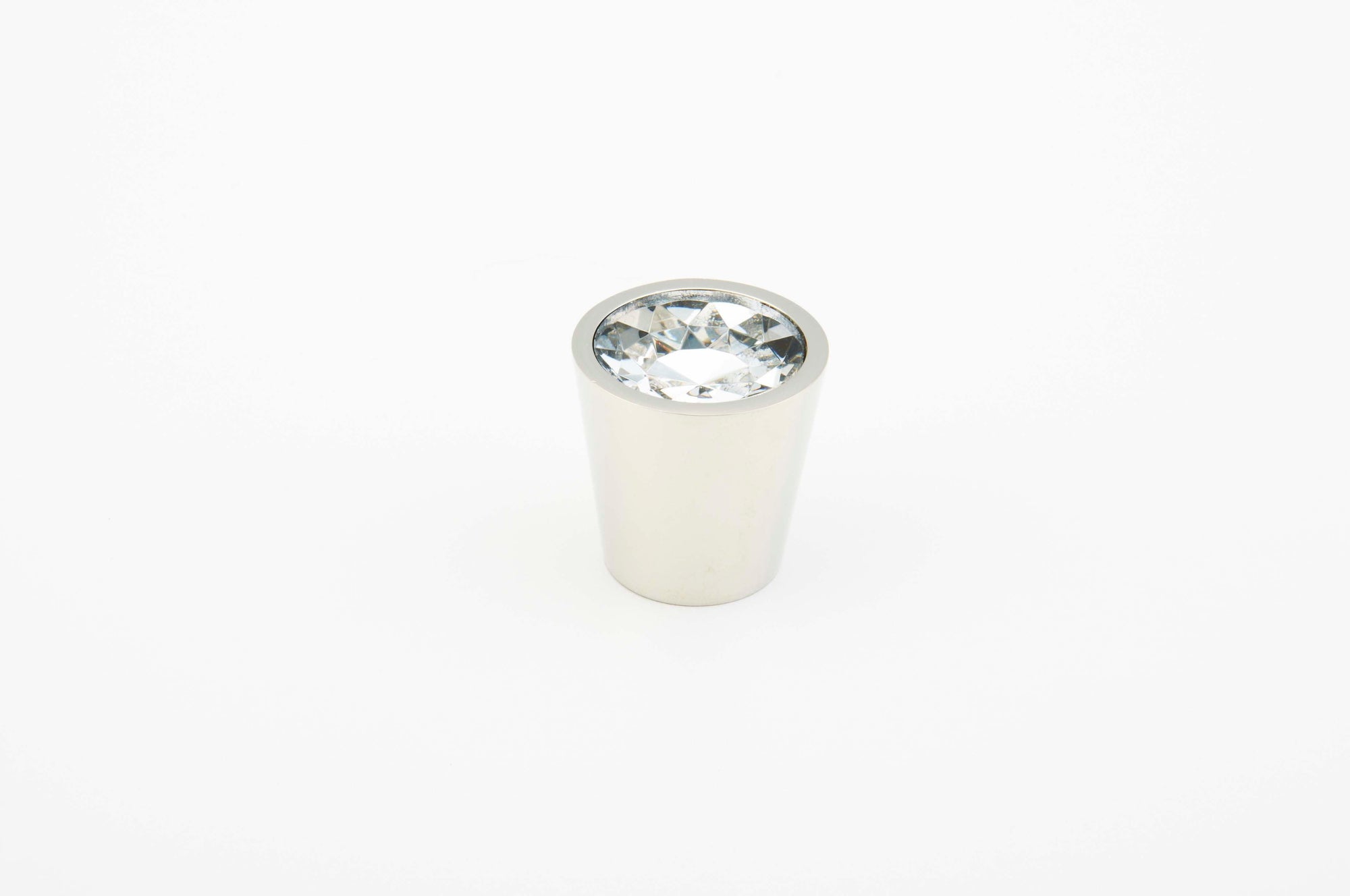 Schaub Knob, Cylinder Glass, Polished Nickel, 1.0625" dia 72-C-PN