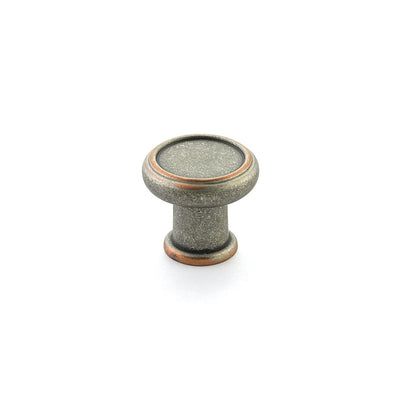 Schaub Steamworks 1-1/4" Round Knob in Distressed Pewter/Copper