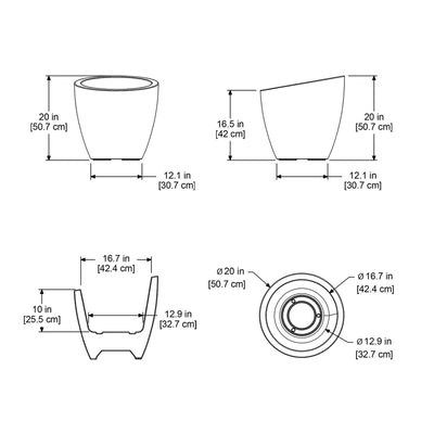 Modesto 20in Round Planter - White - Hardware by Design