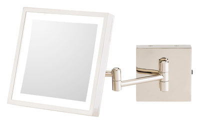 913-35-43 Single-Sided 3X LED Square Wall Mirror - Hardware by Design