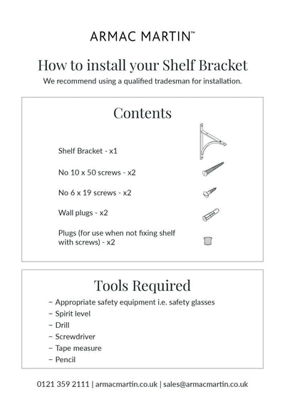 190MM Hockley Flush Mounted Shelf Bracket