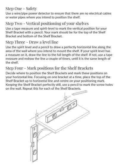 250MM Handsworth Flush Mounted Shelf Bracket