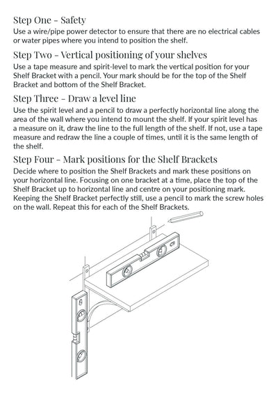 250MM Hockley Flush Mounted Shelf Bracket