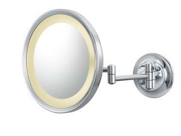 944-2-85HW Single-Sided 5X Round Switchable LED Hardwire Wall Mirror Switchable - Hardware by Design