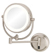 945-2-75HW NeoModern Double-Sided 5X/1X Round Switchable LED Hardwire Wall Mirror - Hardware by Design