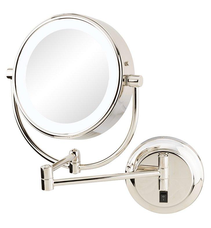 945-2-85HW NeoModern Double-Sided 5X/1X Round Switchable LED Hardwire Wall Mirror - Hardware by Design