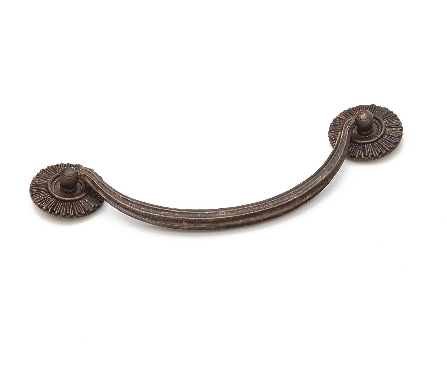 Schaub and Company Bail Pull with rosettes, Highlighted Bronze, 5-1/2" cc 978-HLB