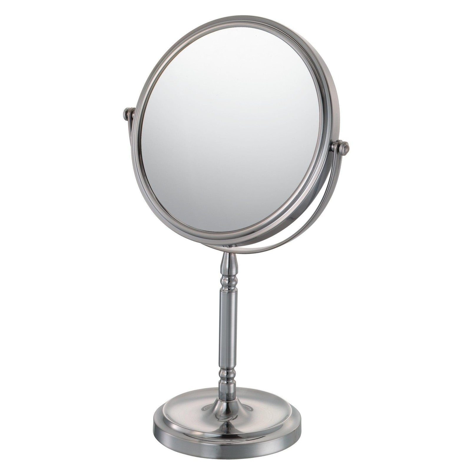 86675 Round 5X/1X Double-sided Non-lighted Recessed Base Freestanding Mirror - Hardware by Design