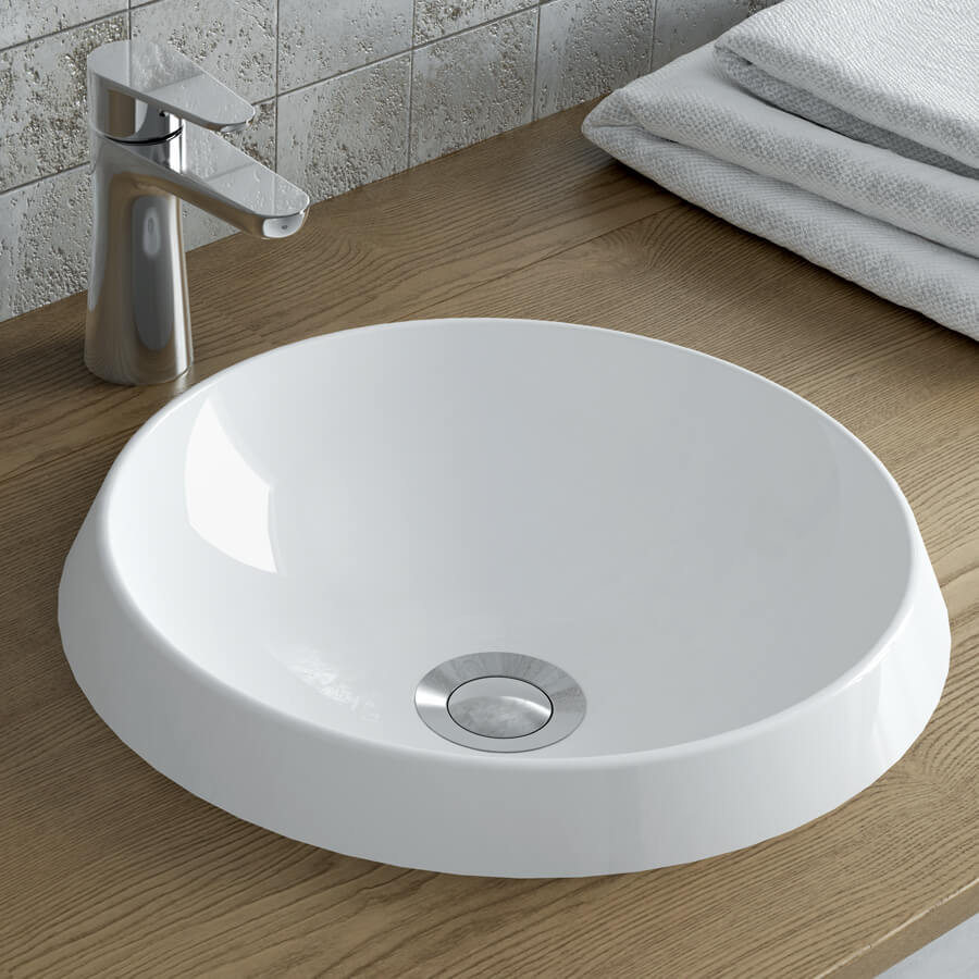 Rossini Round Vessel Sink - Gloss White