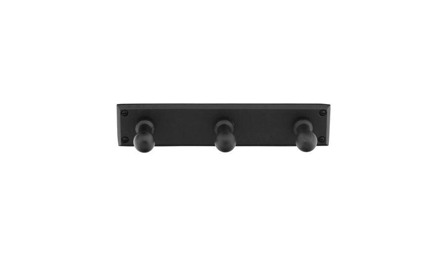 Emtek 2307FB Sandcast Bronze 3 Hooks with Rectangular Plate from the Sandcast Bronze Bath Hardware collection